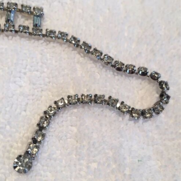 Vintage Crystal/Blue Topaz Choker & Earring SET - Picture 3 of 7